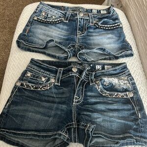 2 pair Miss Me girls shorts. EUC